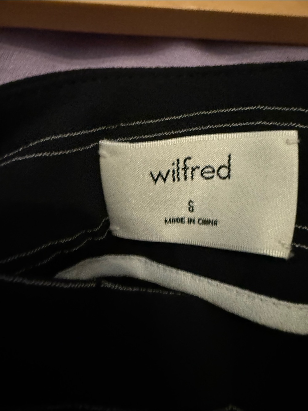 Wilfred Navy Pinstripe High-Waist Tie-Front Shorts - Picture 3 of 3